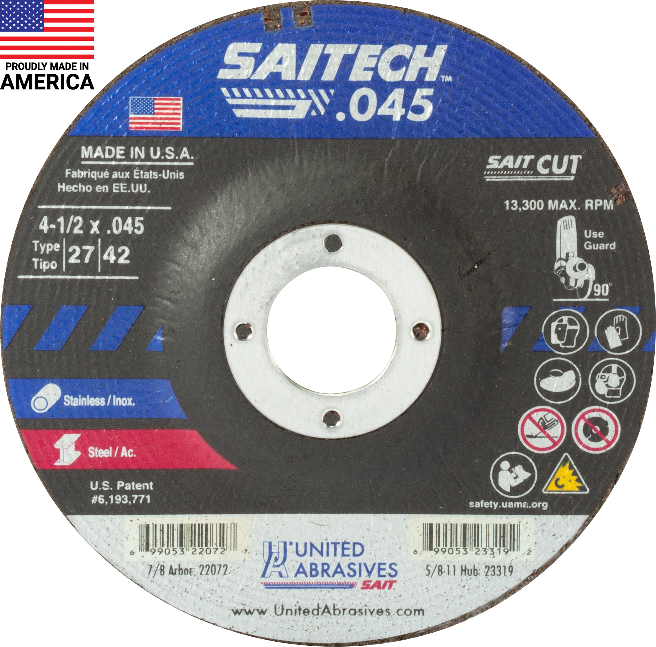 DT 4-1/2 X .045 X 7/8 SAITECH - Cutting Wheels